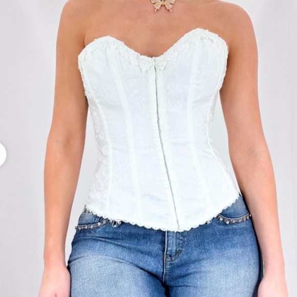 Vintage Fredericks of Hollywood White Corset by Bridal Empire Intimates - Picture 1 of 7